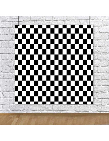 Fondo Fotográfico 5x5ft Poliester Damas Negro y Blanco