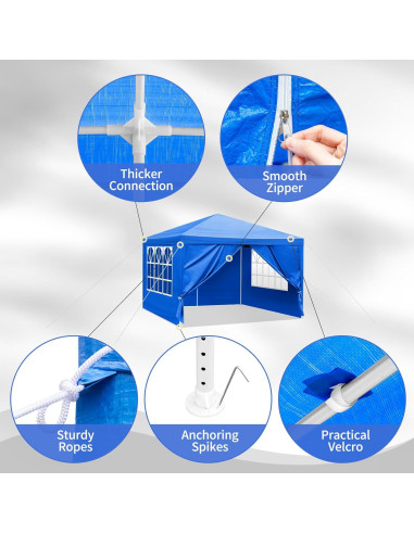 Carpa de Fiesta CIPACHO 3x3m Impermeable con 4 Paredes
