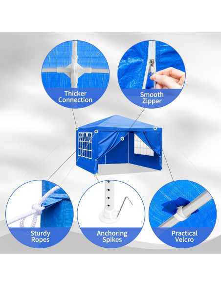 Carpa de Fiesta CIPACHO 3x3m Impermeable con 4 Paredes