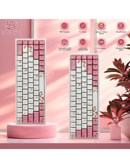 Teclado Mecánico Inalámbrico BOYI WK68 65% 68 Teclas RGB