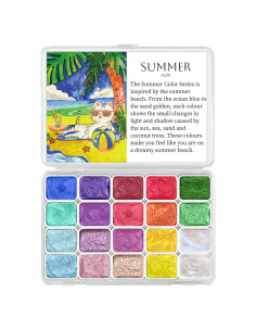 Set de Pintura Acuarela Perlante CraftyManor 20 Colores 20ml