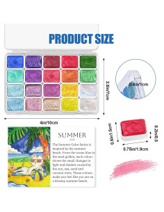 Set de Pintura Acuarela Perlante CraftyManor 20 Colores 20ml 2