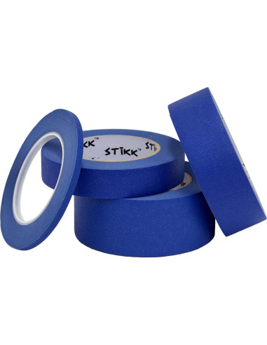 Cinta de Pintor STIKK - Paquete de 3 Cintas Azules 0.6 cm x 54.86 m