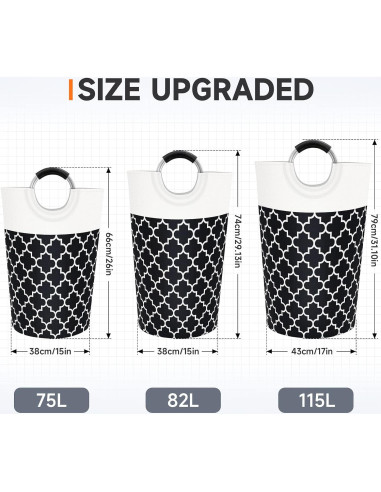 Cesta de Ropa Plegable Fabspace 75L Impermeable Negra