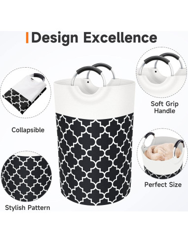 Cesta de Ropa Plegable Fabspace 75L Impermeable Negra