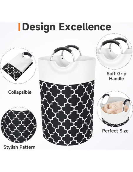 Cesta de Ropa Plegable Fabspace 75L Impermeable Negra