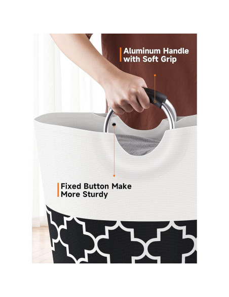 Cesta de Ropa Plegable Fabspace 75L Impermeable Negra