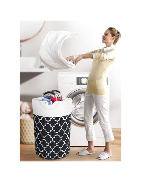 Cesta de Ropa Plegable Fabspace 75L Impermeable Negra