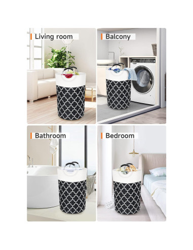 Cesta de Ropa Plegable Fabspace 75L Impermeable Negra