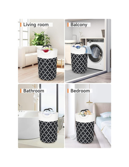 Cesta de Ropa Plegable Fabspace 75L Impermeable Negra