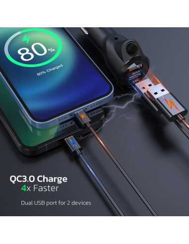 Transmisor FM Bluetooth Nulaxy KM28 con Pantalla Color y Carga Rápida