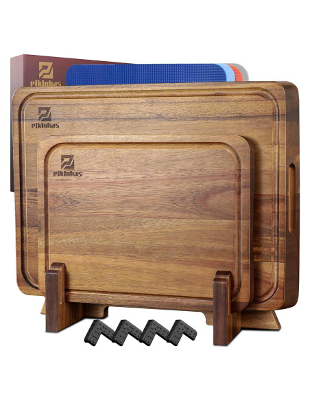 Juego de Tablas de Cortar Piklohas de Madera Acacia 7 Piezas