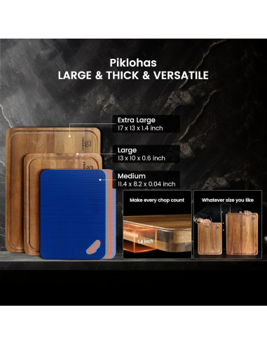 Juego de Tablas de Cortar Piklohas de Madera Acacia 7 Piezas