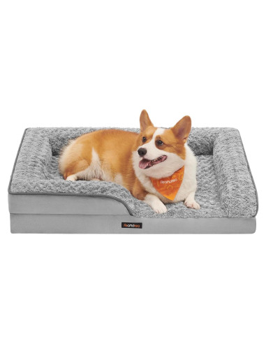 Cama ortopédica para perros Feandrea M 71x58 cm gris paloma