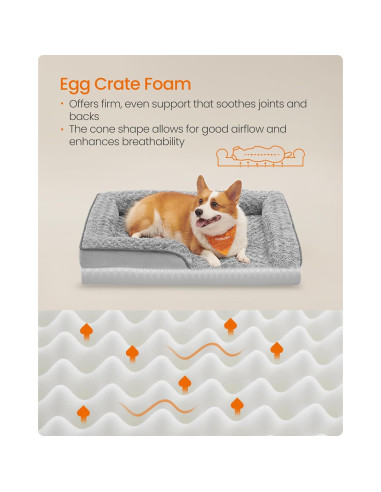 Cama ortopédica para perros Feandrea M 71x58 cm gris paloma