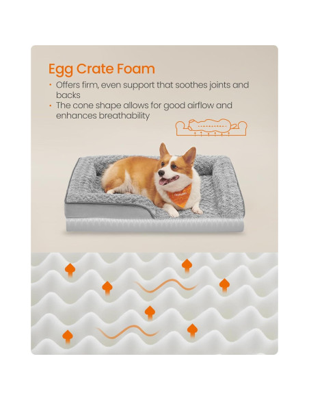 Cama ortopédica para perros Feandrea M 71x58 cm gris paloma