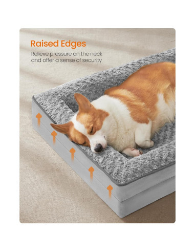 Cama ortopédica para perros Feandrea M 71x58 cm gris paloma