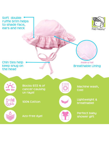 Sombrero de Volantes Doble UPF 50+ Flap Happy Niñas Mediano