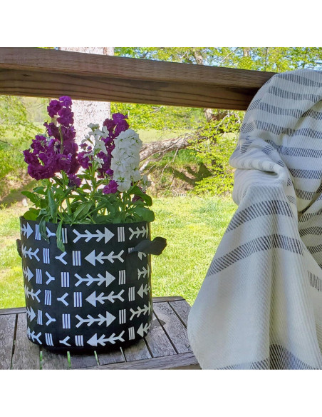 Bolsas de Cultivo Darware 3 Galones Juego de 4 Boho Negro Blanco