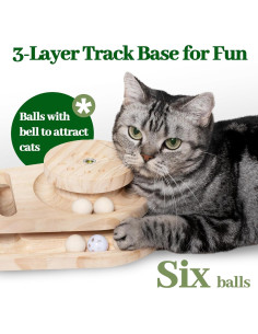 Poste Rascador para Gatos Meowoou 44.96 cm con Juguete Interactivo 2