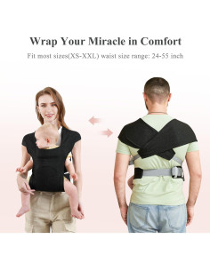 Portabebés ergonómico negro para recién nacidos YM019 2