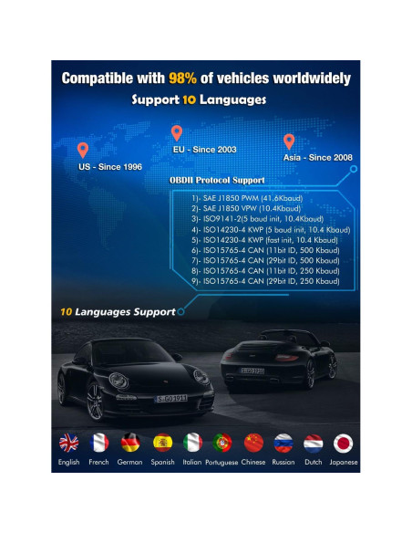 Escáner OBD2 MOTOPOWER MP69040 Lector de Códigos de Fallo