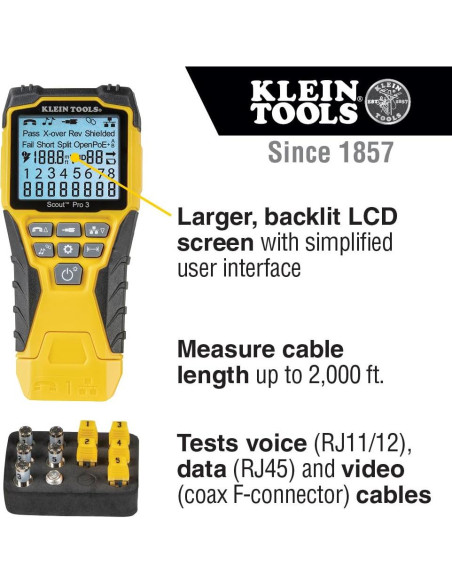 Kit de Prueba de Cables Klein Tools VDV501-851 con 5 Remotos