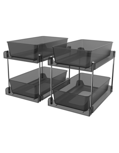 Organizador Bajo Fregadero AIYULONG 2 Niveles 30x19x25.4cm Negro