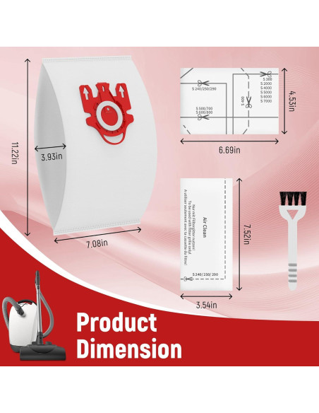 Bolsas de Polvo Reemplazo Miele FJM 9 Unidades + 6 Filtros