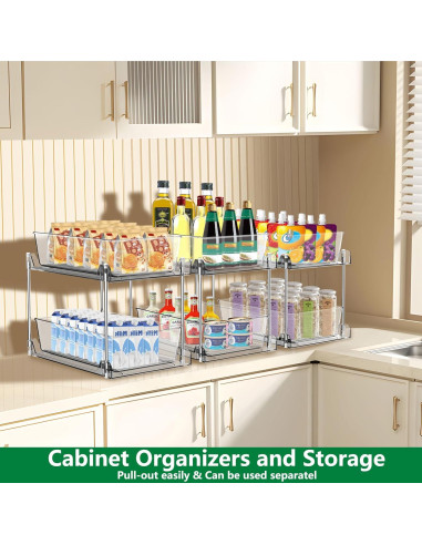 Organizador Bajo Fregadero AIYULONG 2 Niveles 30x19x25.4cm Negro