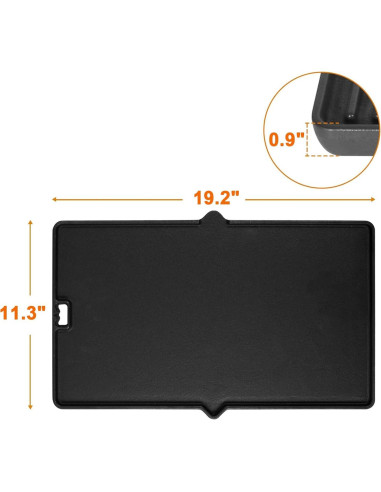 Placa de Hierro Fundido Reversible PETKAO 7404 para Parrilla Weber