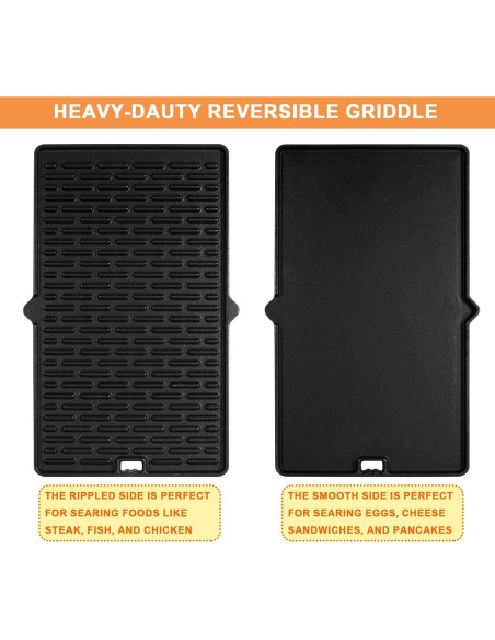 Placa de Hierro Fundido Reversible PETKAO 7404 para Parrilla Weber