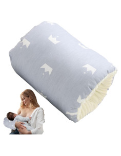 Almohada de Lactancia HOWUKE 100% Algodón Gris para Bebés