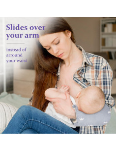 Almohada de Lactancia HOWUKE 100% Algodón Gris para Bebés 2