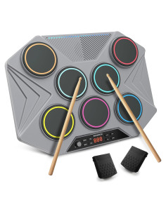 Juego de Batería Electrónica ROCKSOCKI 7 Pads Portátil USB-MIDI