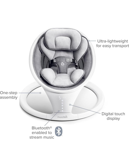 Columpio Eléctrico Munchkin para Bebés Bluetooth 5 Niveles