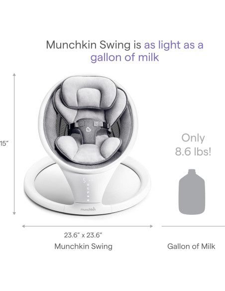Columpio Eléctrico Munchkin para Bebés Bluetooth 5 Niveles