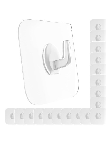 Ganchos Adhesivos Transparentes GLUIT para Pared 20 Piezas