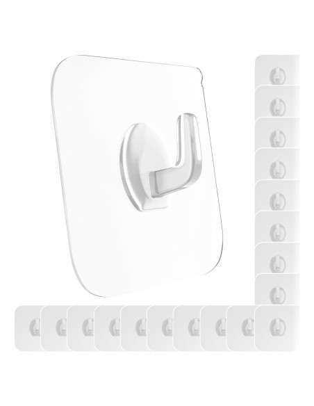 Ganchos Adhesivos Transparentes GLUIT para Pared 20 Piezas