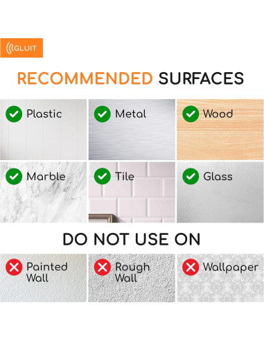 Ganchos Adhesivos Transparentes GLUIT para Pared 20 Piezas