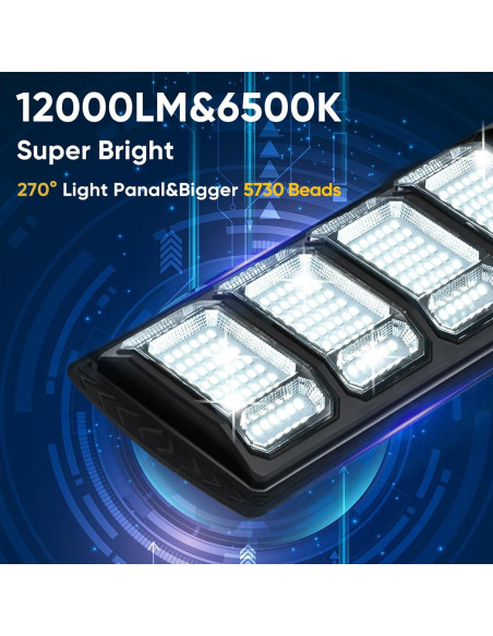 Paquete de 2 luces solares MoMyofdy 12000LM IP66 con control remoto
