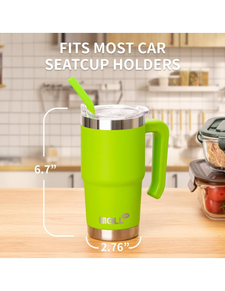 Vaso Reutilizable Mollcity 16 oz Acero Inoxidable Verde Manzana