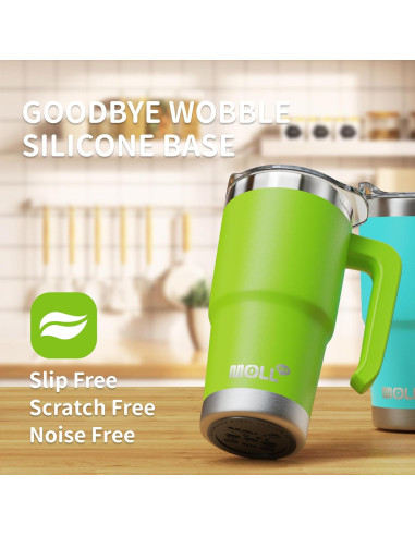 Vaso Reutilizable Mollcity 16 oz Acero Inoxidable Verde Manzana