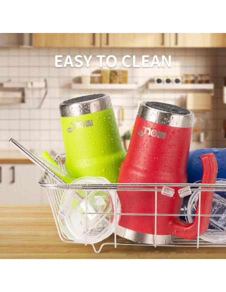 Vaso Reutilizable Mollcity 16 oz Acero Inoxidable Verde Manzana