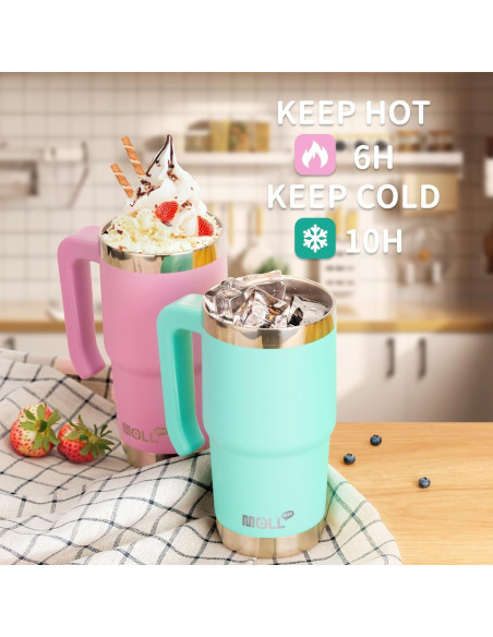 Vaso Reutilizable Mollcity 16 oz Acero Inoxidable Verde Manzana