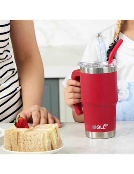 Vaso Reutilizable Mollcity 16 oz Acero Inoxidable Verde Manzana