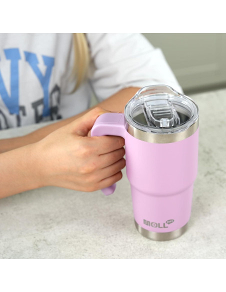 Vaso Reutilizable Mollcity 16 oz Acero Inoxidable Verde Manzana