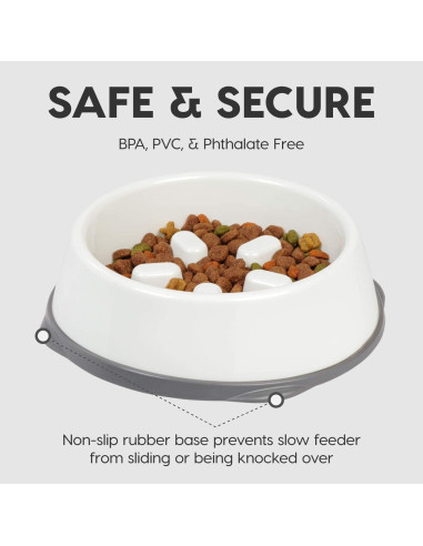 Tazón Antiahogo IRIS USA 2 Tazas Beige/Negro para Perros