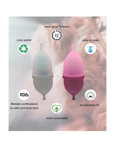 Copas Menstruales Ginalaia Reutilizables Silicona Grado Médico - Grande y Pequeño 2