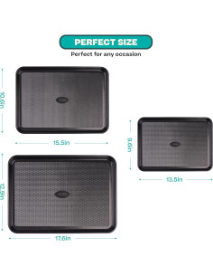 Juego de 3 bandejas para hornear Baker's Secret, acero 0.6mm 2